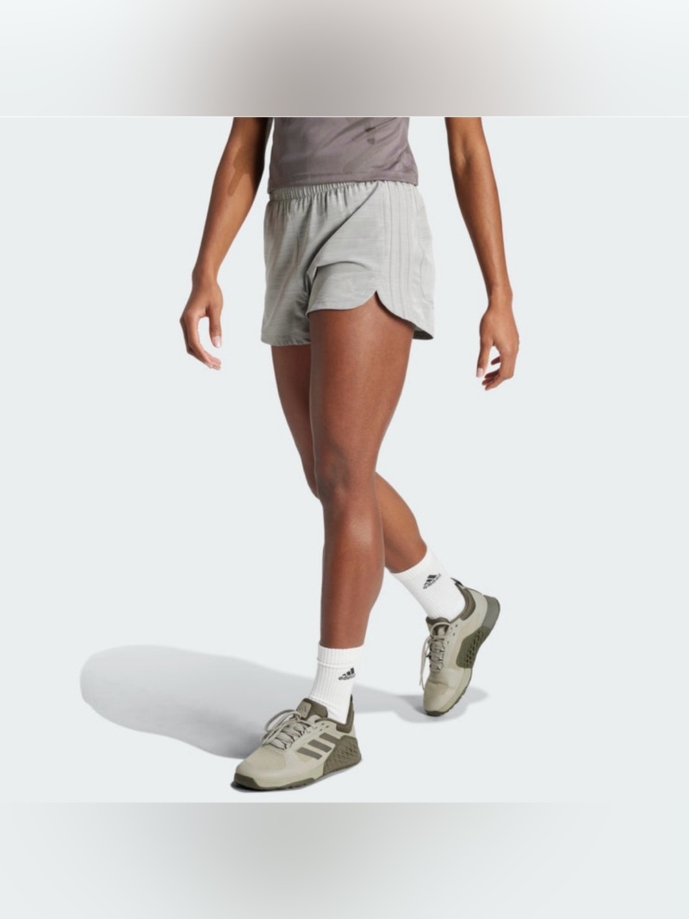 Adidas Women’s Pacer Gray Woven Shorts NWT